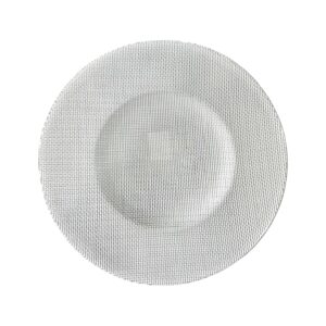 Plato Base Plateado de Cristal