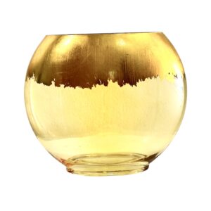 Florero Ovalado de Cristal Dorado