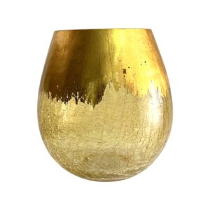 Florero Decorativo de Cristal con Detalles Craquelados