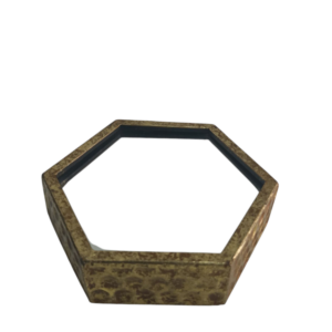 Pieza Decorativa Hexagonal Dorada de Acero 