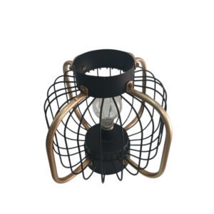 Lámpara Circular Decorativa Dorada de Hierro y Aluminio con Boca Ancha