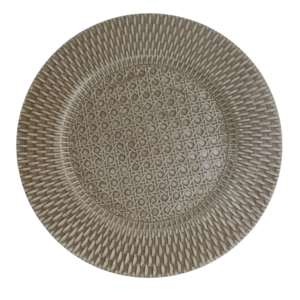 Plato Base de Melamina con Detalles en Blanco