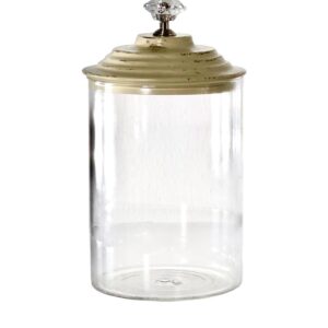 Florero de Cristal Clear con Tapa Blanca