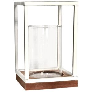 Pieza Decorativa de Madera con Cilindro Mini Porta Vela