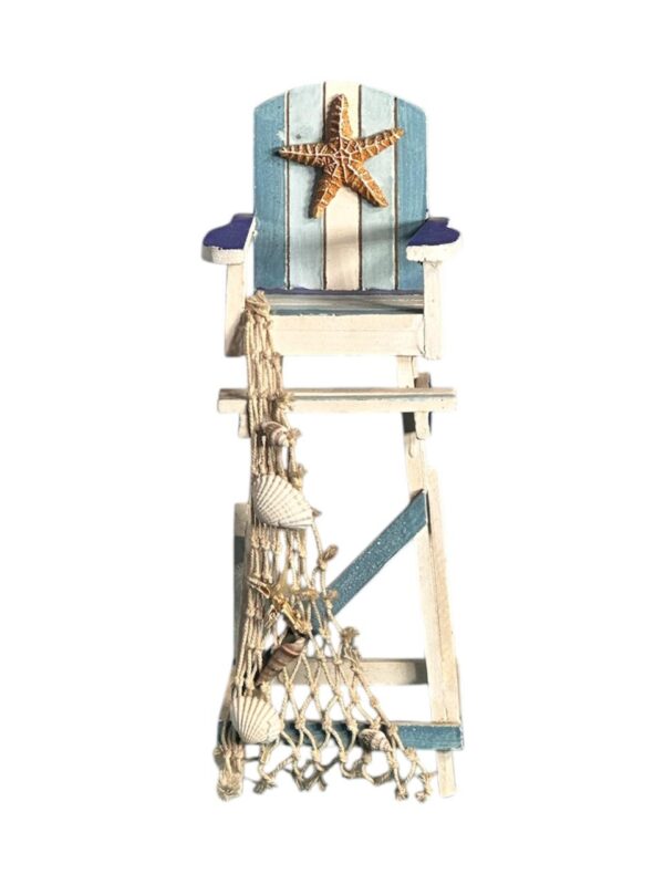 Silla Decorativa de Playa Azul y Blanco