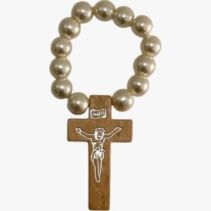 Servilletero Cruz de Jesús en Perlas Decorativas