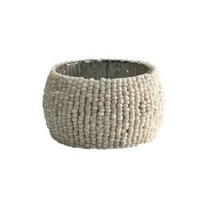 Servilletero Moderno de Piedritas Decorativas Blancas