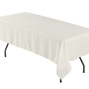 Mantel Rectangular en Tela Gabardina Blanca 114"x74"