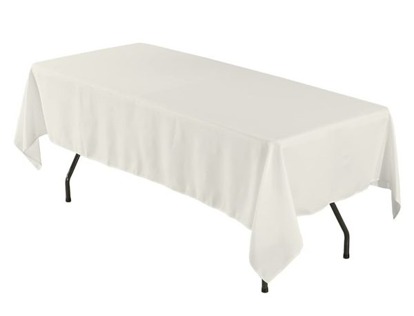 Mantel Rectangular en Tela Gabardina Blanca 114"x74"