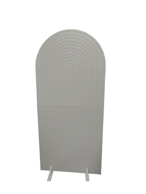 Mampara de Madera Blanca con Lineas Tope Ovalado