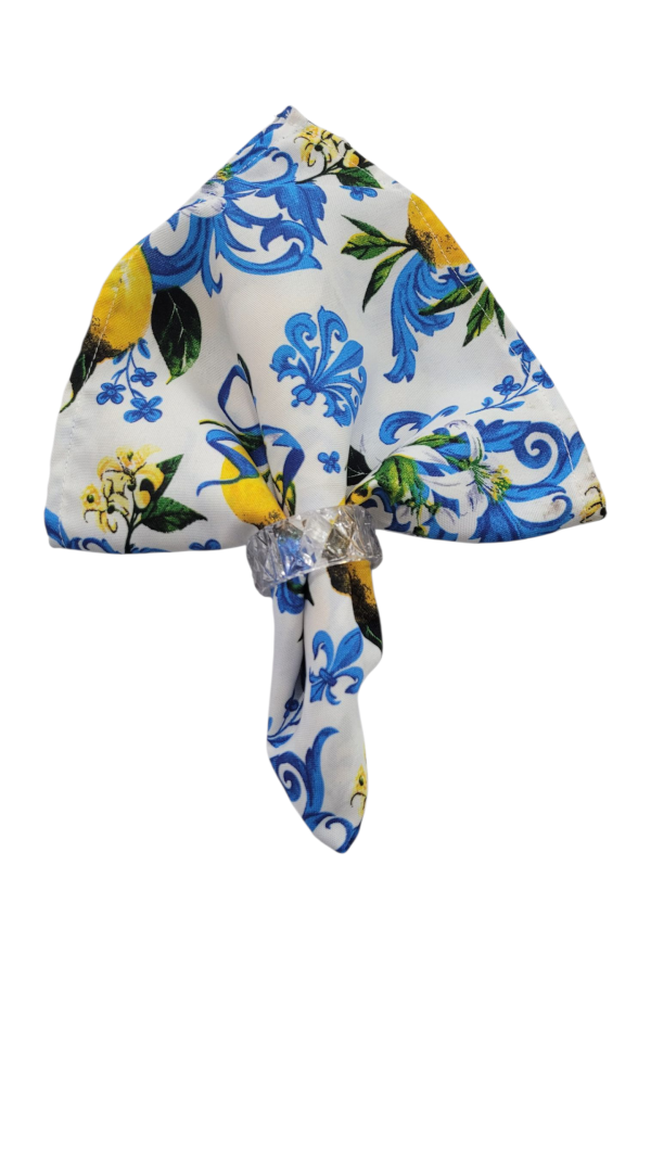 Servilleta con Estampado de Limón y Toques Azules